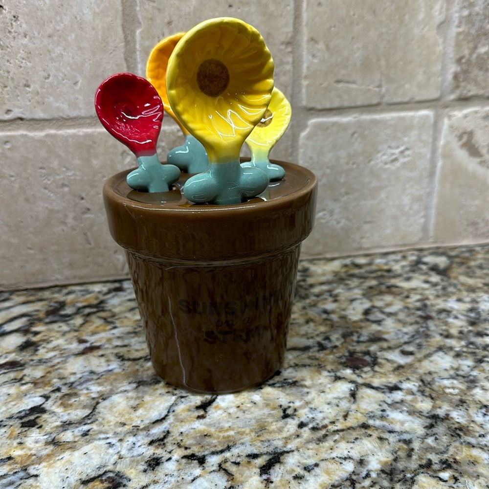 Ceramic Sunflower measuring spoon set